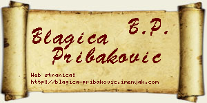 Blagica Pribaković vizit kartica